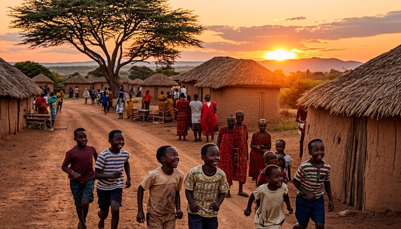 Community members supporting each other in Kenya