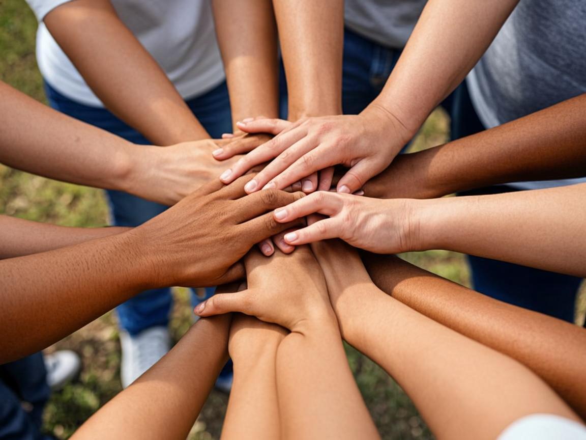 Volunteers working together in the community